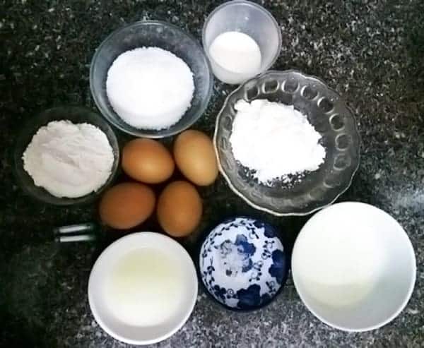Một số nguyên liệu để làm món bánh trứng nướng