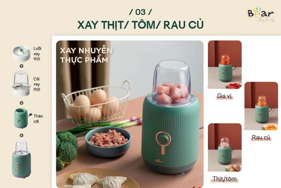 Máy xay sinh tố xay được thịt và nhiều thực phẩm khác