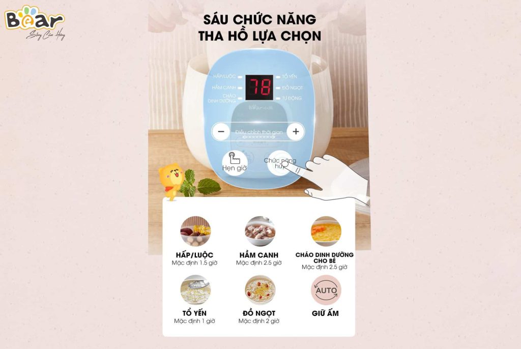 Nồi nấu chậm với nhiều chế độ nấu