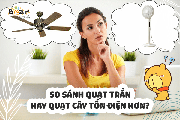 Tìm hiểu về vấn đề quạt trần hay quạt cây tốn điện hơn