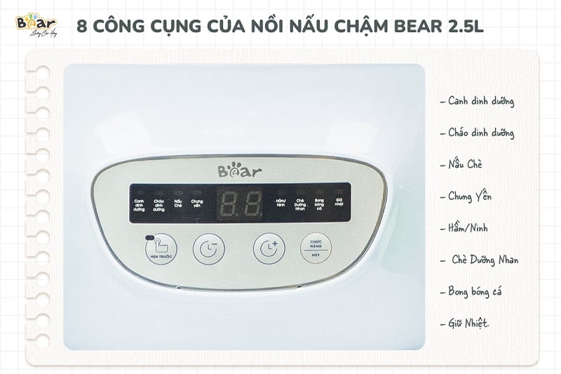 Công dụng của nồi nấu cháo chậm Bear