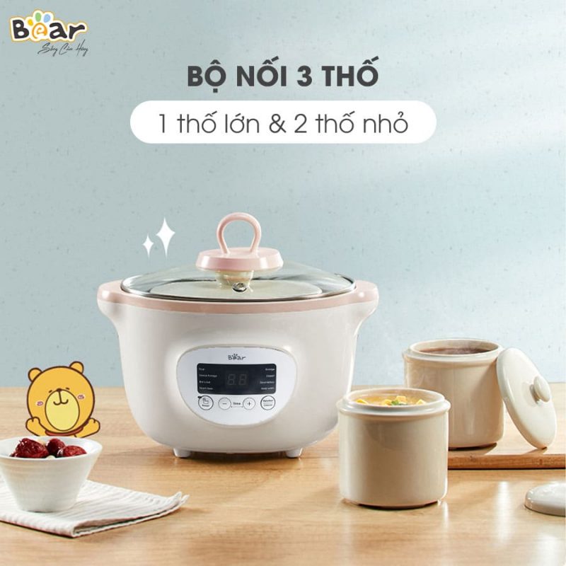 Cách dùng nồi nấu chậm Bear 1.6L bản Quốc tế 