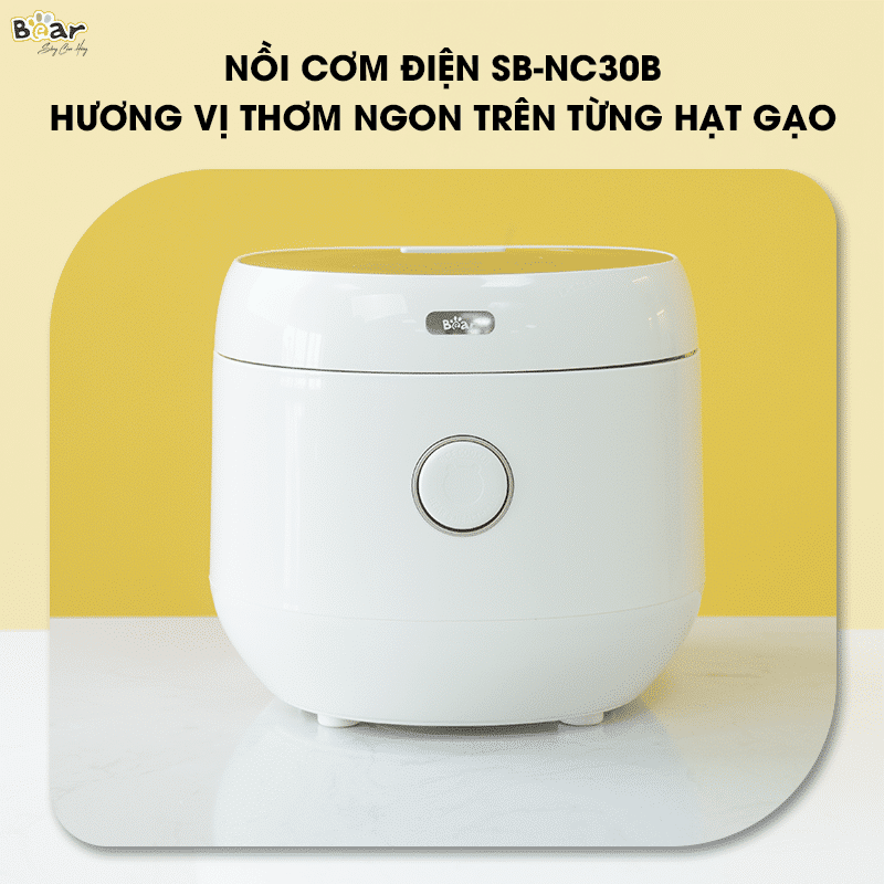 Nồi cơm điện có mấy bộ phận chính? Nồi cơm điện Bear SB-NC30B hiện đại