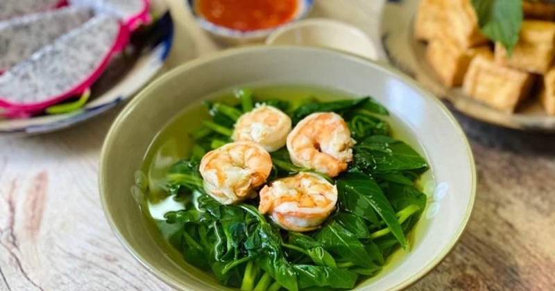 Cách nấu canh chua rau muống tôm