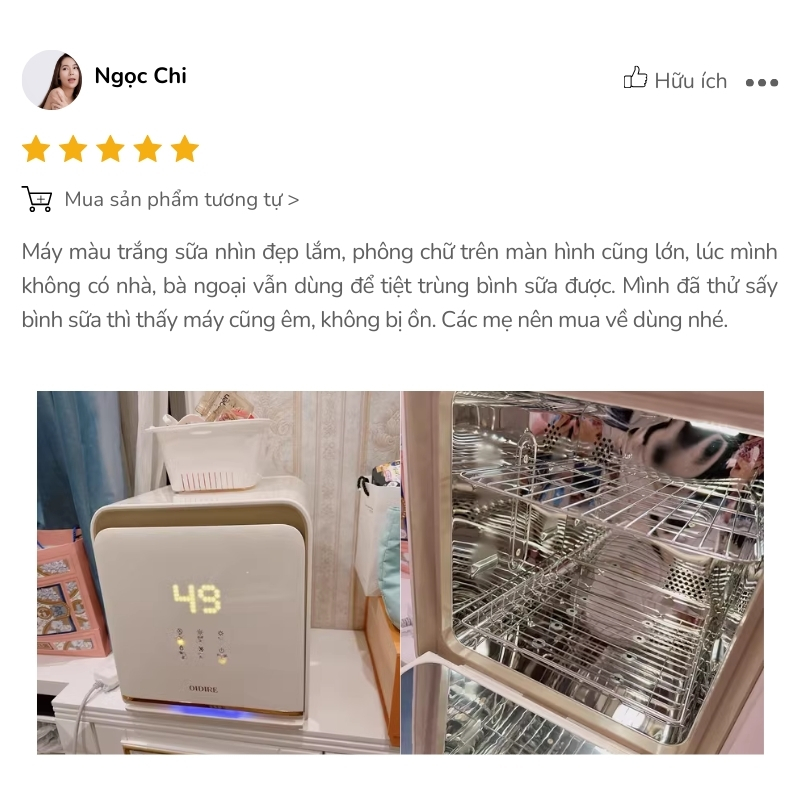 Review máy tiệt trùng Bear ODI03A từ mẹ Ngọc Chi