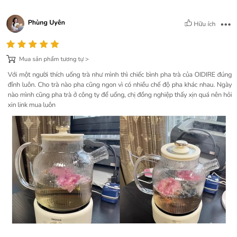 Review bình pha trà Bear 1L ODI05A từ chị Phùng Uyên