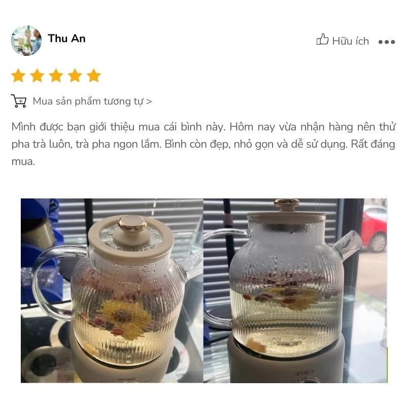 Review bình pha trà Bear 1L ODI05A từ chị Thu An