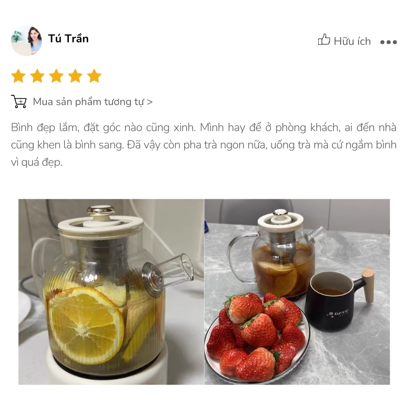 Review bình pha trà Bear 1L ODI05A từ chị Tú Trần