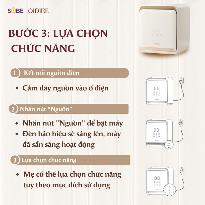 Bước 3: Lựa chọn chức năng