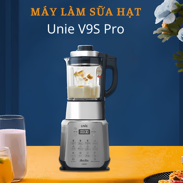 Máy làm sữa hạt Unie V9S thiết kế sang trọng xay nhuyễn mịn công suất lớn (Nguồn: Sưu tầm)