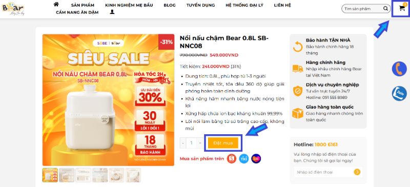 nồi nấu chậm Bear mua ở đâu