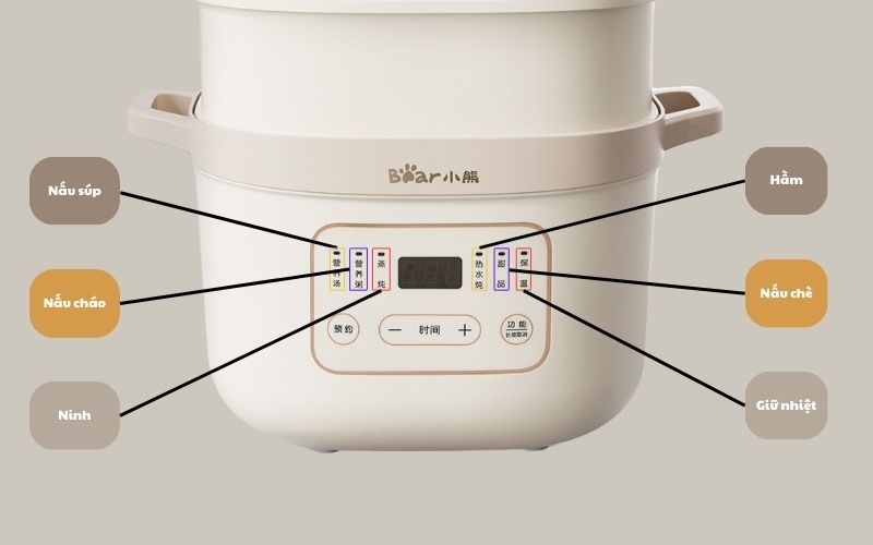 Hướng dẫn sử dụng nồi nấu chậm Bear bản Trung