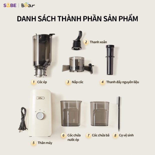 Máy ép chậm Bear SJ-4H01T