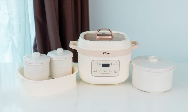 nồi nấu chậm Bear màu hồng