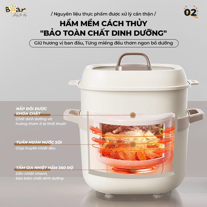 review nồi nấu chậm bear 1.6l