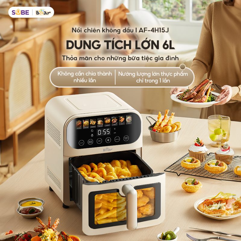 công dụng của nồi chiên không dầu Bear