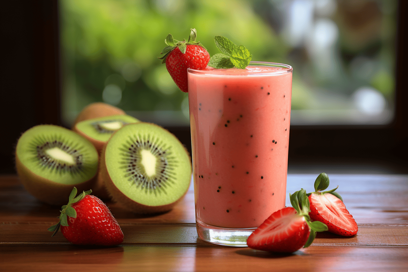 Nước ép kiwi dâu tây giúp làn da khoẻ mạnh
