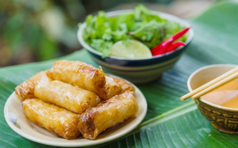 rán nem bằng nồi chiên không dầu Bear