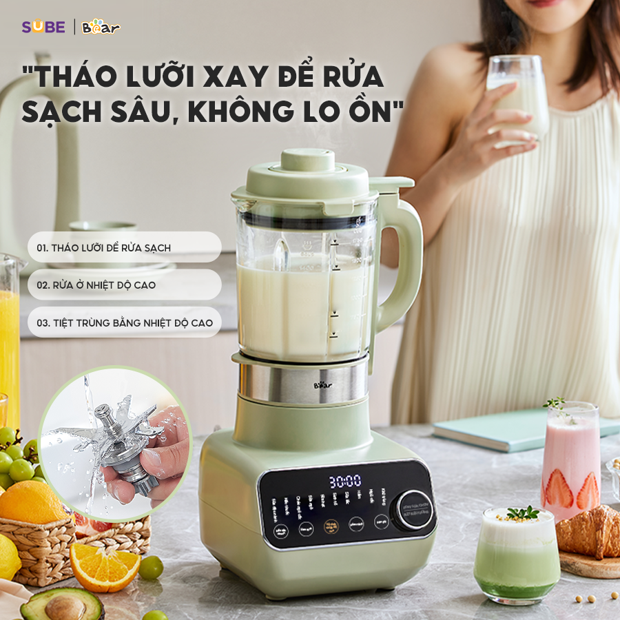 review máy làm sữa hạt bear
