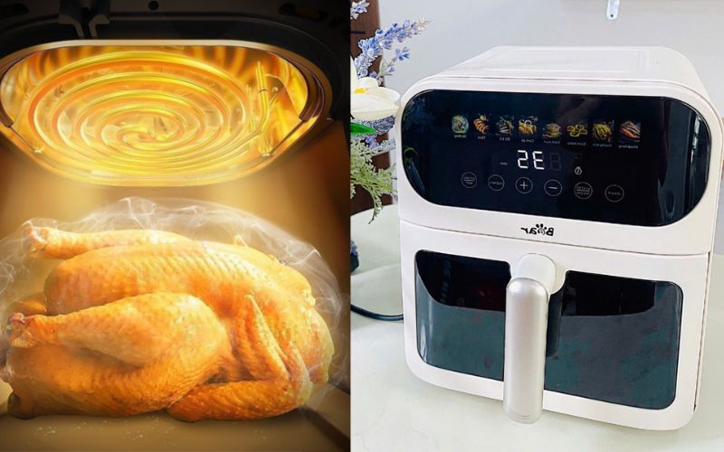 review nồi chiên không dầu Bear