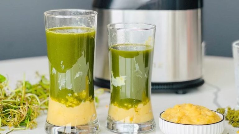 cách làm nước ép rau má đậu xanh