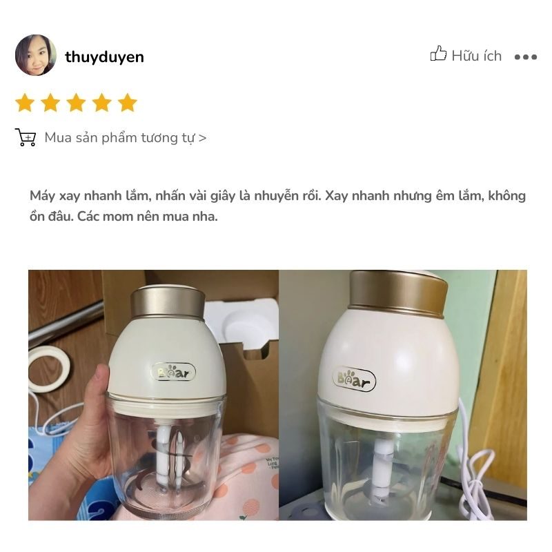 review máy xay ăn dặm bear