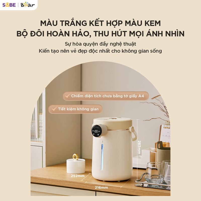 Bình thuỷ điện Bear 3L EWB-5H30C60 Thiết kế tinh tế làm đẹp không gian