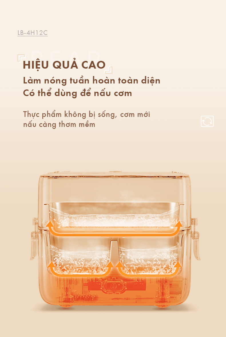 Công nghệ hơi nước tuần hoàn nhiệt độ cao, nấu chín đều và giữ trọn hương vị