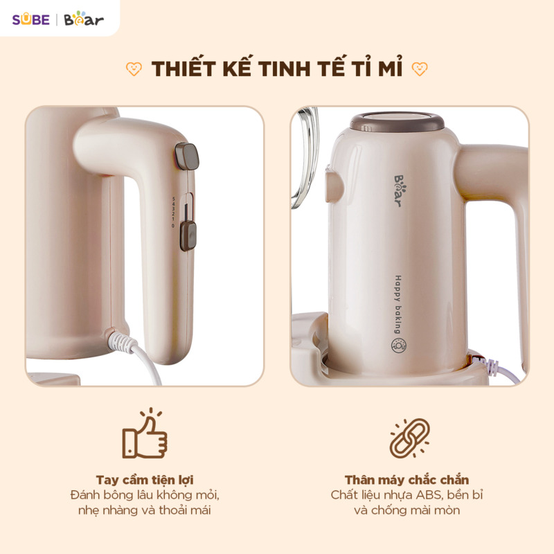 Máy đánh trứng HM-5H01J29 Thân máy bằng nhựa ABS cao cấp đảm bảo độ bền và sự an toàn