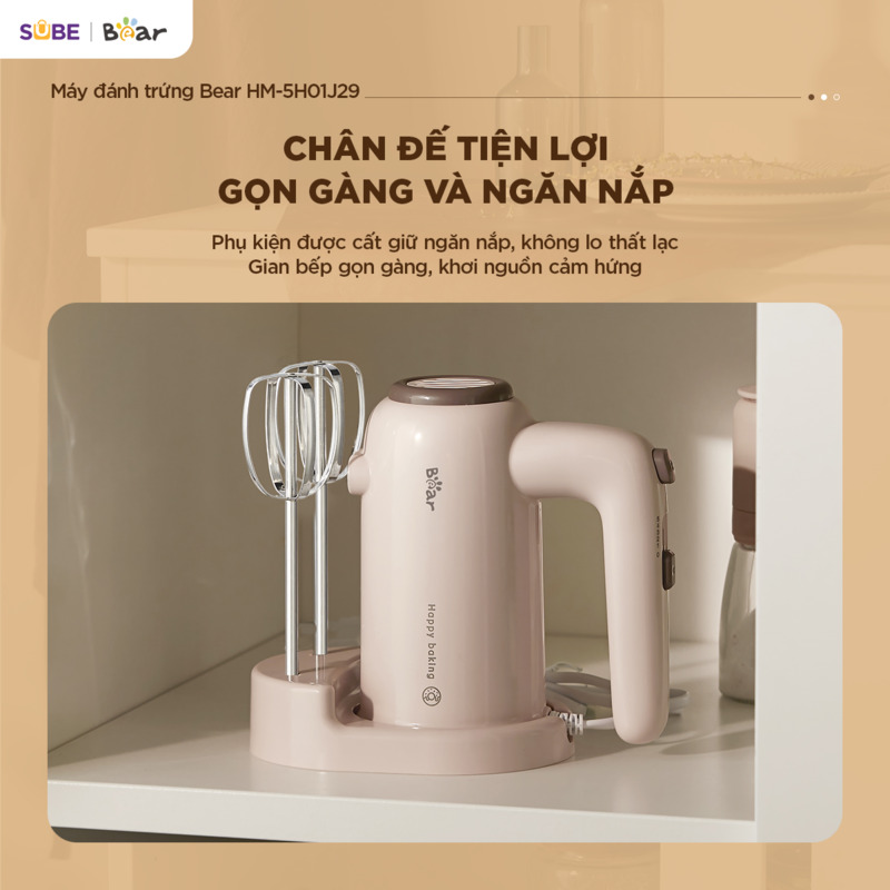 Máy đánh trứng HM-5H01J29 Chân đế tiện lợi - Cất giữ máy gọn gàng, ngăn nắp