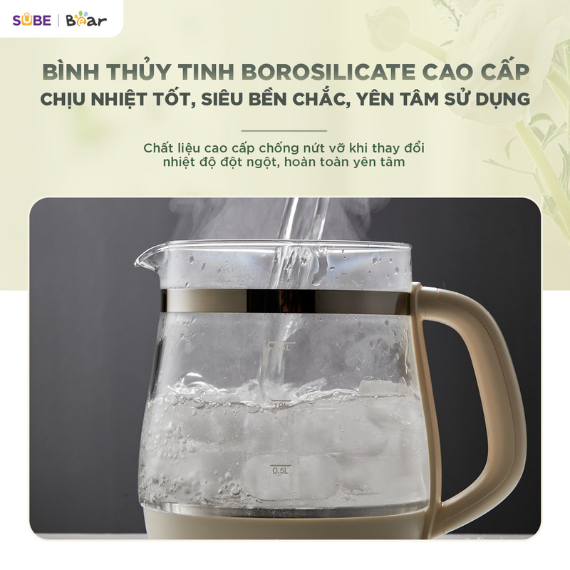 Máy pha trà Bear 1.5L HK-5H15L96 Chất liệu cao cấp, nâng niu sức khỏe, dễ dàng vệ sinh
