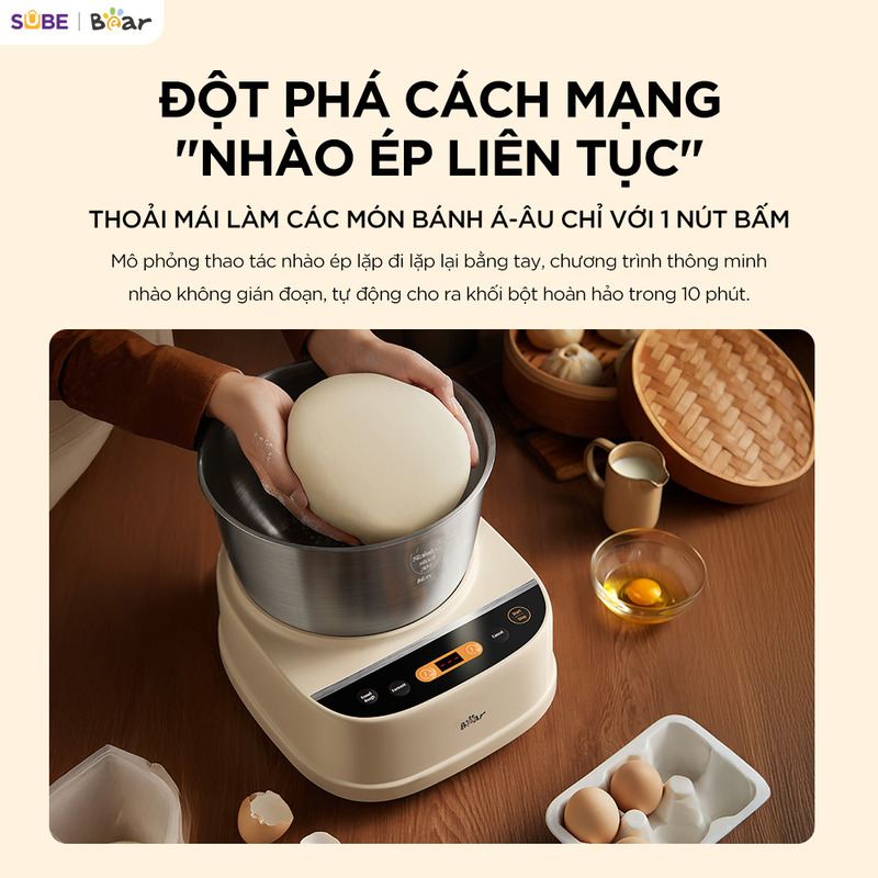 Máy trộn bột Bear 5L SM-5H50Z68 nhào bột cho kết cấu hoàn hảo Máy trộn bột Bear 5L SM-5H50Z68 nhào bột cho kết cấu hoàn hảo
