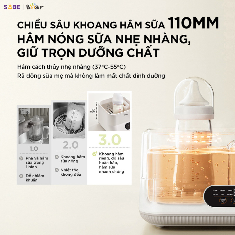 Khoang hâm sữa chuyên biệt sâu 110mm