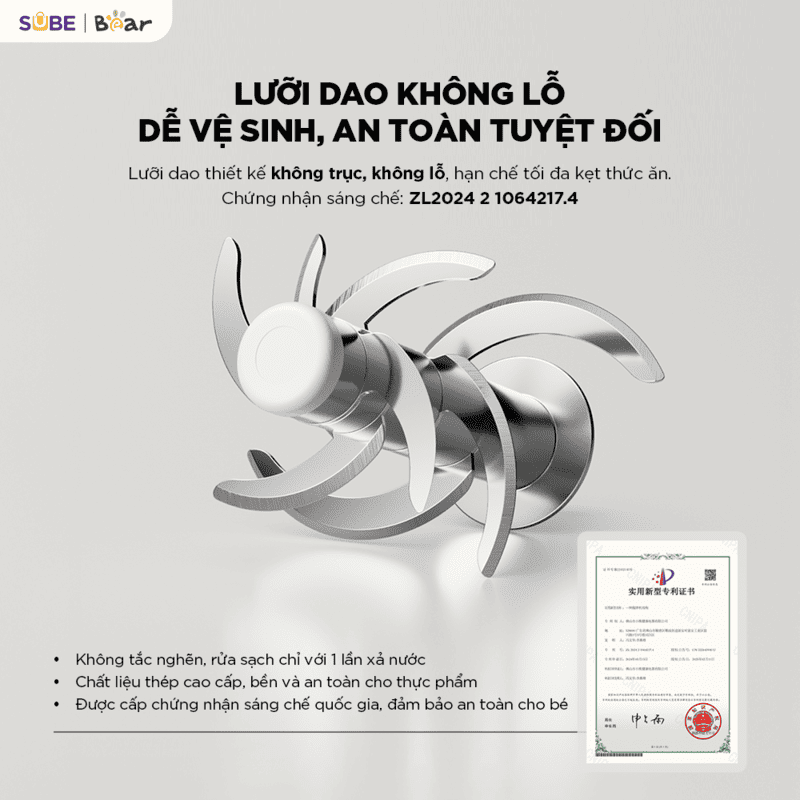 Máy xay ăn dặm thông minh 0.3L Bear BFM-025JM - Ảnh 13