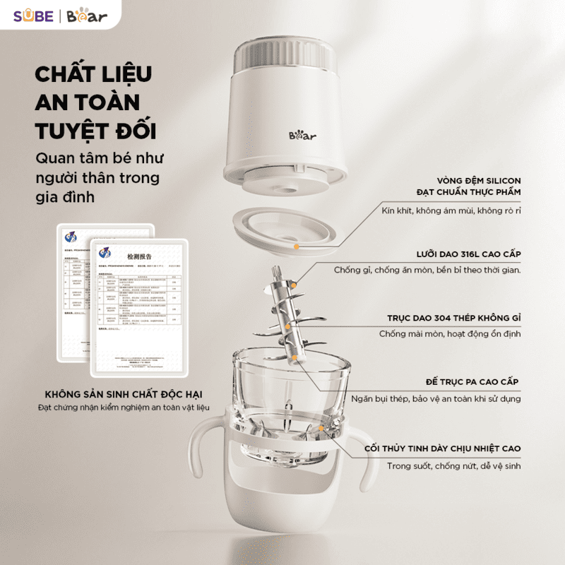 Máy xay ăn dặm thông minh 0.3L Bear BFM-025JM - Ảnh 18