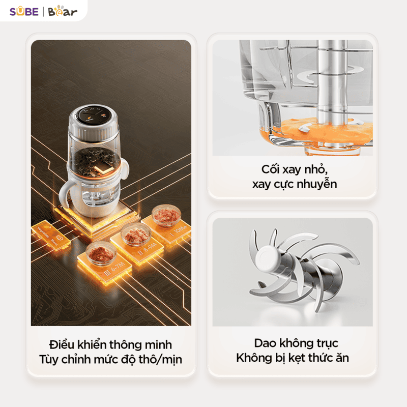Máy xay ăn dặm thông minh 0.3L Bear BFM-025JM - Ảnh 3