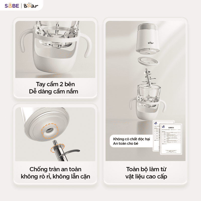 Máy xay ăn dặm thông minh 0.3L Bear BFM-025JM - Ảnh 4