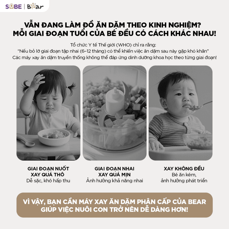 Máy xay ăn dặm thông minh 0.3L Bear BFM-025JM - Ảnh 5