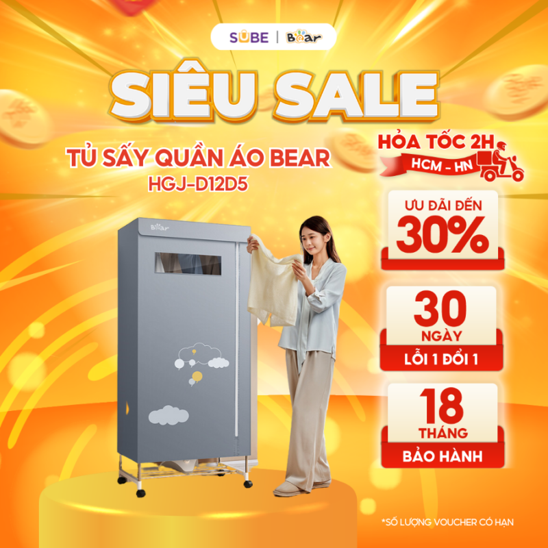 tủ sấy quần áo Bear HGJ-D12D5