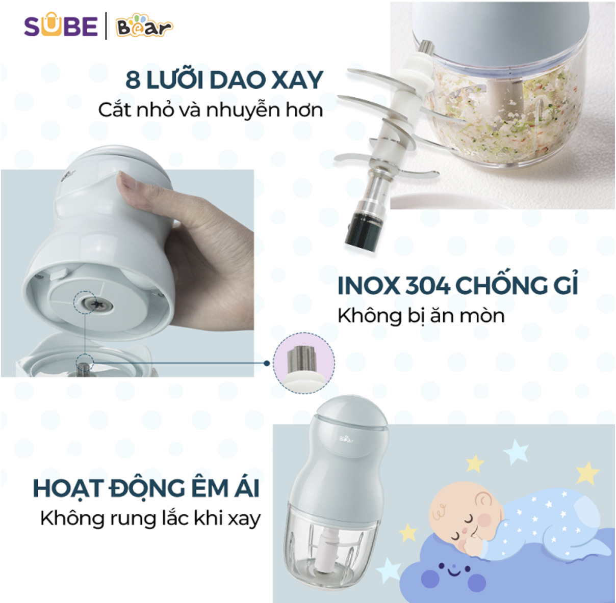 máy xay ăn dặm bear GR-B03V8