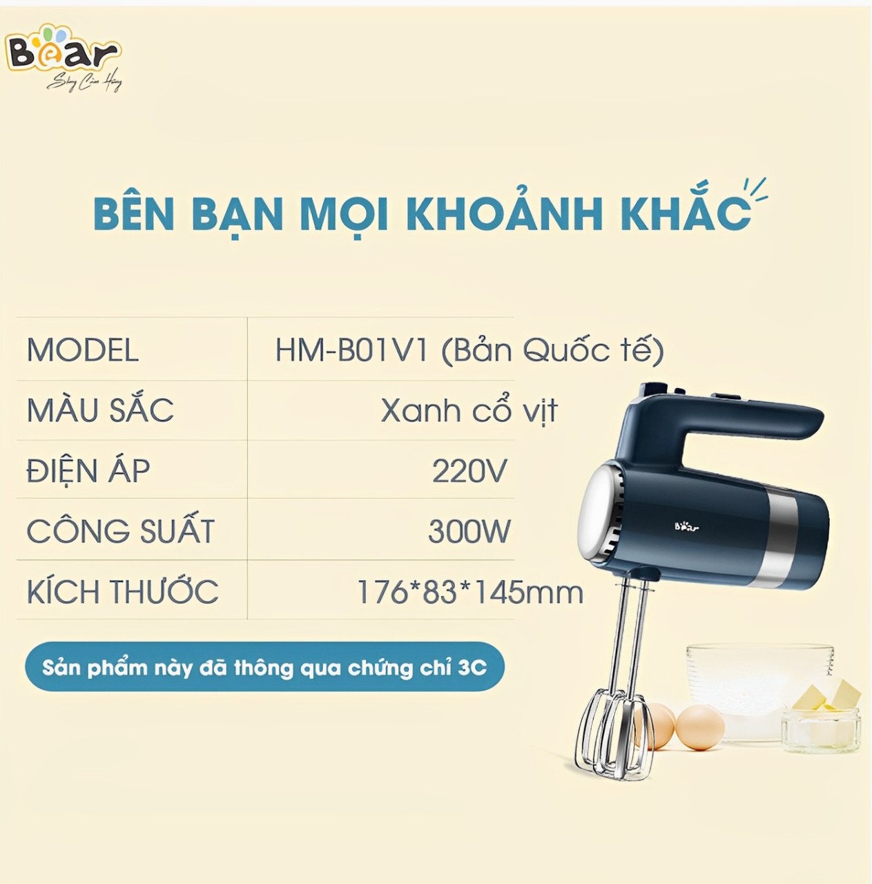 Máy đánh trứng Bear HM-B01V1