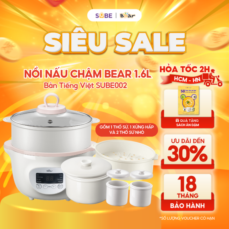 Nồi nấu chậm Bear 1.6L SUBE002