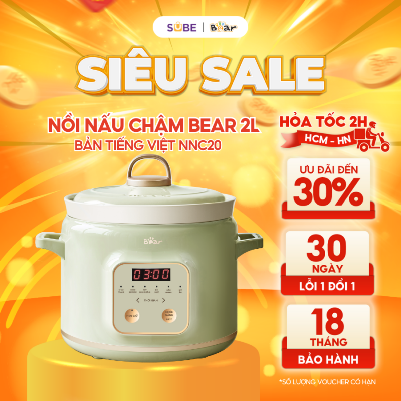 Nồi nấu chậm Bear 2L SB-NNC20