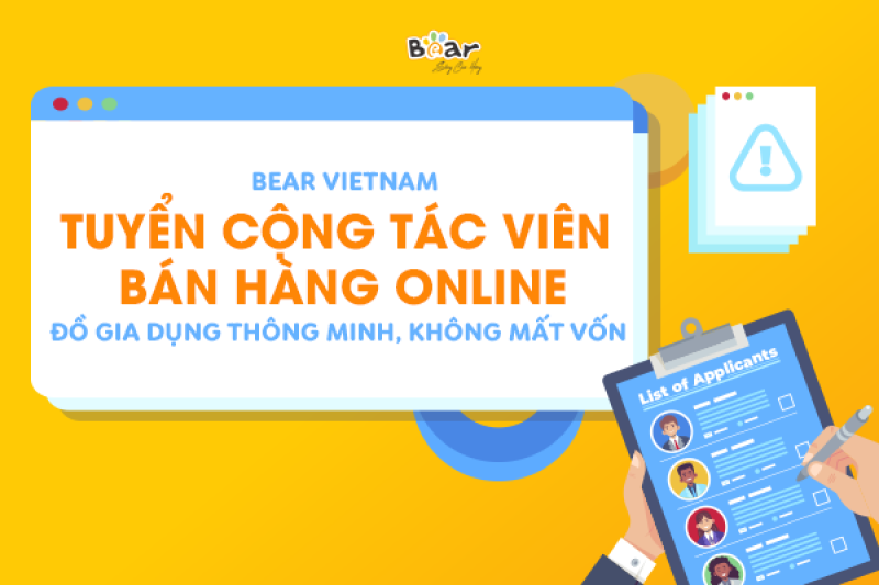 Bear Việt Nam tuyển cộng tác viên bán hàng online đồ gia dụng