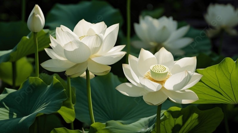 Hoa sen trắng có tên khoa học là Nelumbo lutea