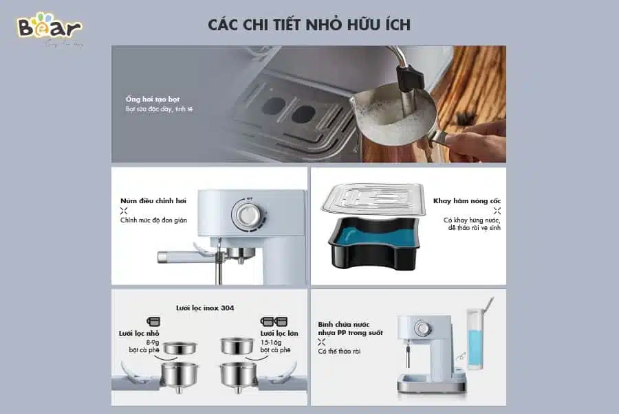 Lưu ý khi sử dụng Máy pha cà phê gia đình tự động Bear CF-B15V1