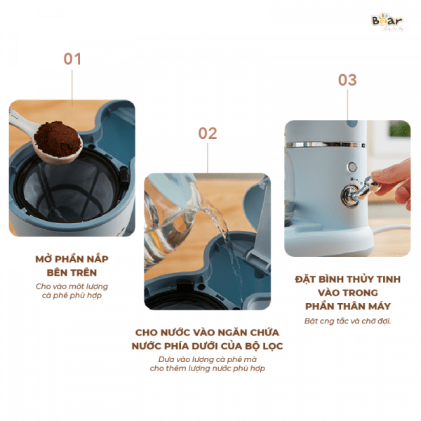 3 bước pha cà phê đơn giản