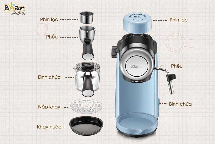 Bộ phụ kiện của Máy pha cà phê tự động Bear CF-B02V1