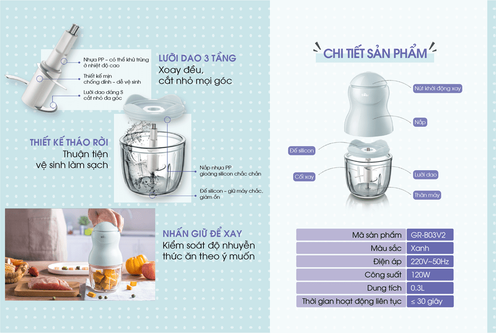 Bộ phụ kiện của Máy xay ăn dặm Bear 0.3L GR-B03V2