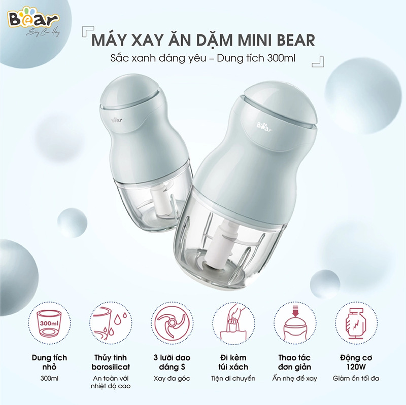 Máy xay ăn dặm Bear 0.3L